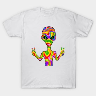 Trippy Rainbow Alien T-Shirt